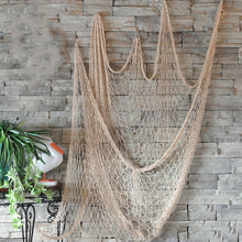 Load image into Gallery viewer, Decorative Fishing Net Mediterranean Blue/Beige Wall Decoration Bar Home Decor Hemp Rope Ceative Nautical Office 1*2M Beach