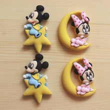 Load image into Gallery viewer, 10Pcs Cartoon Star Moon Mouse Flat back Resin Cabochons for Bows Accessories Flatback Cabochon Deco Parts DIY Scrapbooking Craft