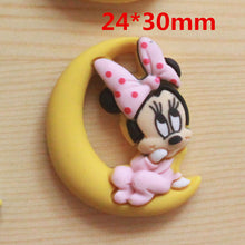 Load image into Gallery viewer, 10Pcs Cartoon Star Moon Mouse Flat back Resin Cabochons for Bows Accessories Flatback Cabochon Deco Parts DIY Scrapbooking Craft