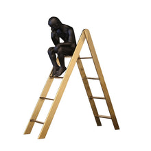 Load image into Gallery viewer, Auguste Rodin Thinker Sculpture Cute Thinker on The Stairs Window Display Bookshelf Classical Home Decoration Black Man Metal