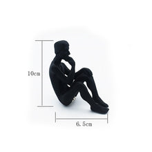 Load image into Gallery viewer, Auguste Rodin Thinker Sculpture Cute Thinker on The Stairs Window Display Bookshelf Classical Home Decoration Black Man Metal