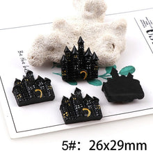 Load image into Gallery viewer, 10PC Broom Horse Pumpkin Cloud WitchResin Flatback Cabochon Kawaii DIY Resin Craft Decoration Miniature Resin Halloween  For DIY