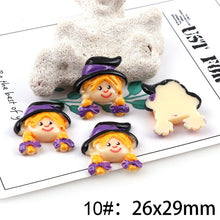 Load image into Gallery viewer, 10PC Broom Horse Pumpkin Cloud WitchResin Flatback Cabochon Kawaii DIY Resin Craft Decoration Miniature Resin Halloween  For DIY