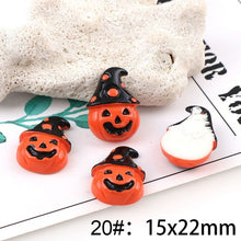 Load image into Gallery viewer, 10PC Broom Horse Pumpkin Cloud WitchResin Flatback Cabochon Kawaii DIY Resin Craft Decoration Miniature Resin Halloween  For DIY