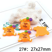 Load image into Gallery viewer, 10PC Broom Horse Pumpkin Cloud WitchResin Flatback Cabochon Kawaii DIY Resin Craft Decoration Miniature Resin Halloween  For DIY