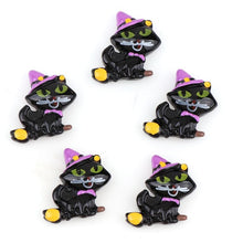Load image into Gallery viewer, 10PC Broom Horse Pumpkin Cloud WitchResin Flatback Cabochon Kawaii DIY Resin Craft Decoration Miniature Resin Halloween  For DIY