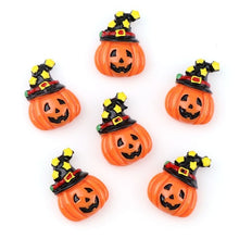 Load image into Gallery viewer, 10PC Broom Horse Pumpkin Cloud WitchResin Flatback Cabochon Kawaii DIY Resin Craft Decoration Miniature Resin Halloween  For DIY